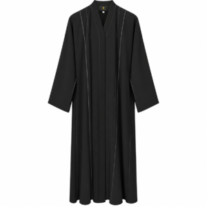 Chinese Neck x Black Lines - Premium Silk (Black)
