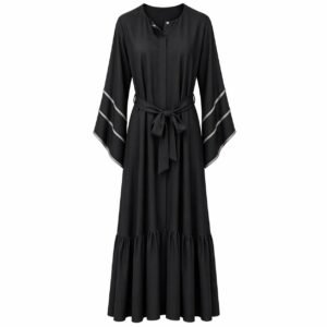 Front Closed x Frills x Stole - Premium Silk (Black)