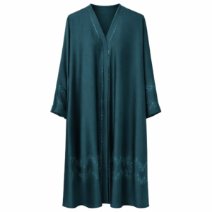 Chinese Neck - Crinkle Silk x Beads (Teal Green)