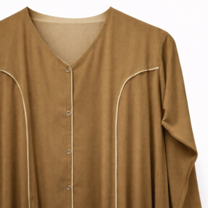 Double Front Open (Round Lines) - Camel Brown x Nude