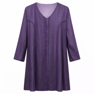 Double Hijab Ul Hareem (Round Lines) - Plum Purple x Cream