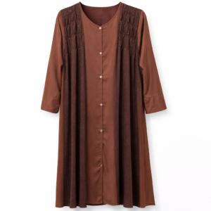 Double Front Open (Pleated) - Rust Brown x Coffee Brown