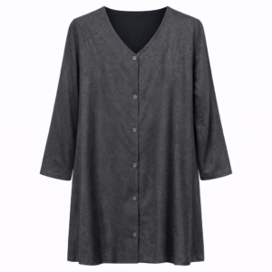 Double Front Open - Black Floral (Jacquard) x Black