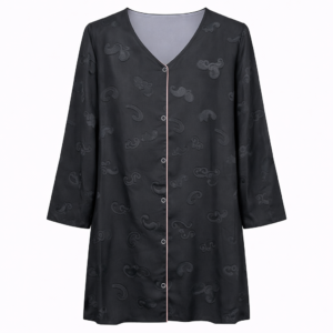 Double Front Open - Black Geometric Jacquard x Ash Grey