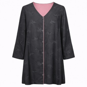 Double Front Open - Abstract Jacquard Floral x Dusty Rose