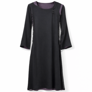 Front Closed (Sides Tie Up Detailing) - Black x Dusty Purple