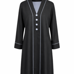 Double Four Buttons x Contrast Lines - Black x Cool Grey