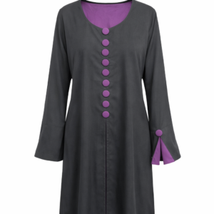 Double Four Buttons x Contrast Lines - Black x Royal Purple