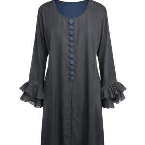 Double Four Buttons x Contrast Lines (Frill Cuffs) - Black x Deep Navy