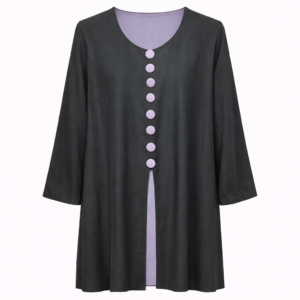 Double Closed Buttoned - Black x Crinkle Mist Grey