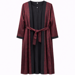 Double Upper - Printed Maroon Brush Stroke x Black