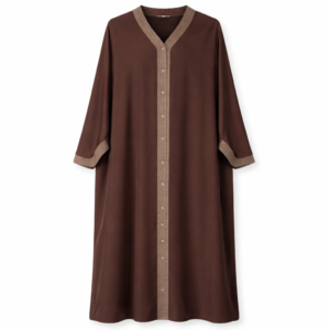 Double Kaftan - Printed Front x Chocolate Brown