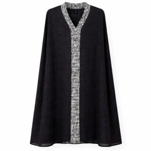 Double Kaftan - Printed Front x Black