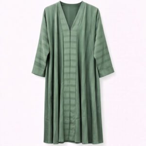 Hijab Ul Hareem - Crinkle Silk x Self Lines (Sage Green)