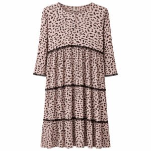 Front Closed (Flare) - Chiffon Animal Print x Frills