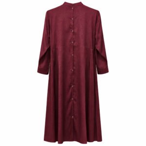 Front Open (Collar) - Maroon Self Jacquard Swill Pattern