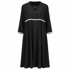 Front Closed (Flare) - Crepe Black x Lace