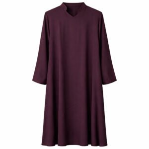 Front Open (Flare) x Collar - Premium Silk (Deep Wine Maroon)