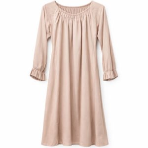 Front Closed Frill Neck - Crepe (Nude Pink)
