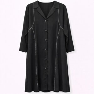 Coat Style x Printed White Small Lines - Arabic (Black)