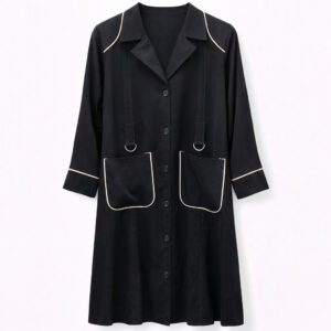 Coat Style x Patch Pockets - Arabic (Black) x Contrast Lines