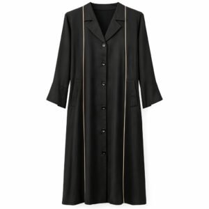 Coat Style x Straight Skin Lines - Shiny Crepe (Black)
