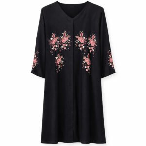 Hijab Ul Hareem x Floral Embroidery - Arabic (Black)