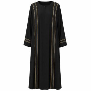 Front Closed x Pintuck Stitching - Arabic (Black)