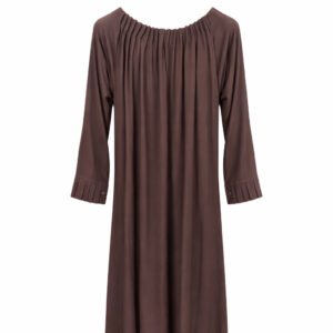 Front Closed x Pleated Neck x Cuffs- Jersey (Chocolate Brown)