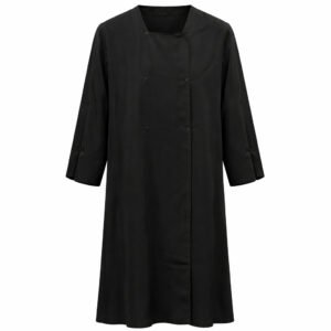Front Open x Side Buttons - Thin Silk (Black)