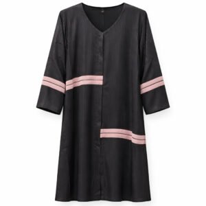Hijab Ul Hareem x Stipes - Black Crepe x Silk (Lines)