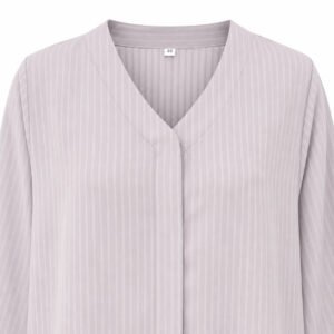 Hijab Ul Hareem - Soft Pearl Grey Crepe x Silk (Lines)