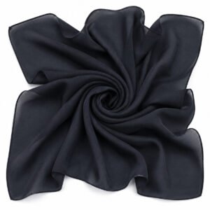 Squared Scarf Cotton x Plain - Charcoal Black