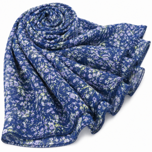 Stole Chiffon x Printed - Blue Lavender Floral