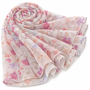 Stole Chiffon x Printed - Pastel Multicolor Floral