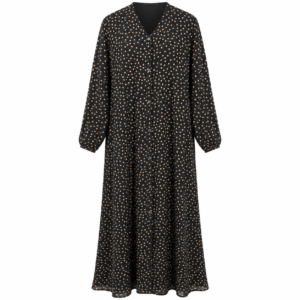 Double Front Open - Black x Gold Polka