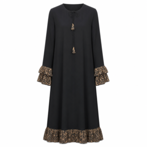 Others x Chiffon x Printed Frills - Black